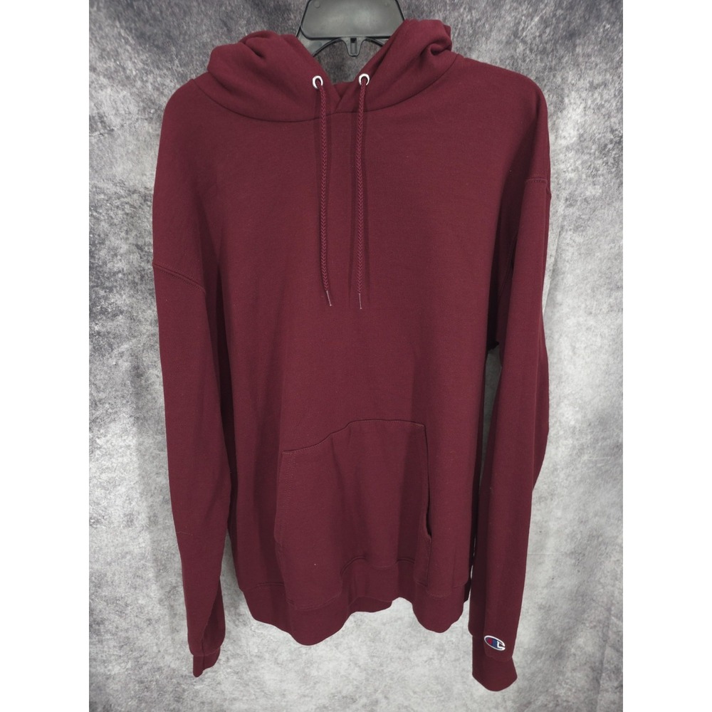 Vintage Champion Hoodie Mens XL Red Pullover Fleece Hooded Sweatshirt Sweater